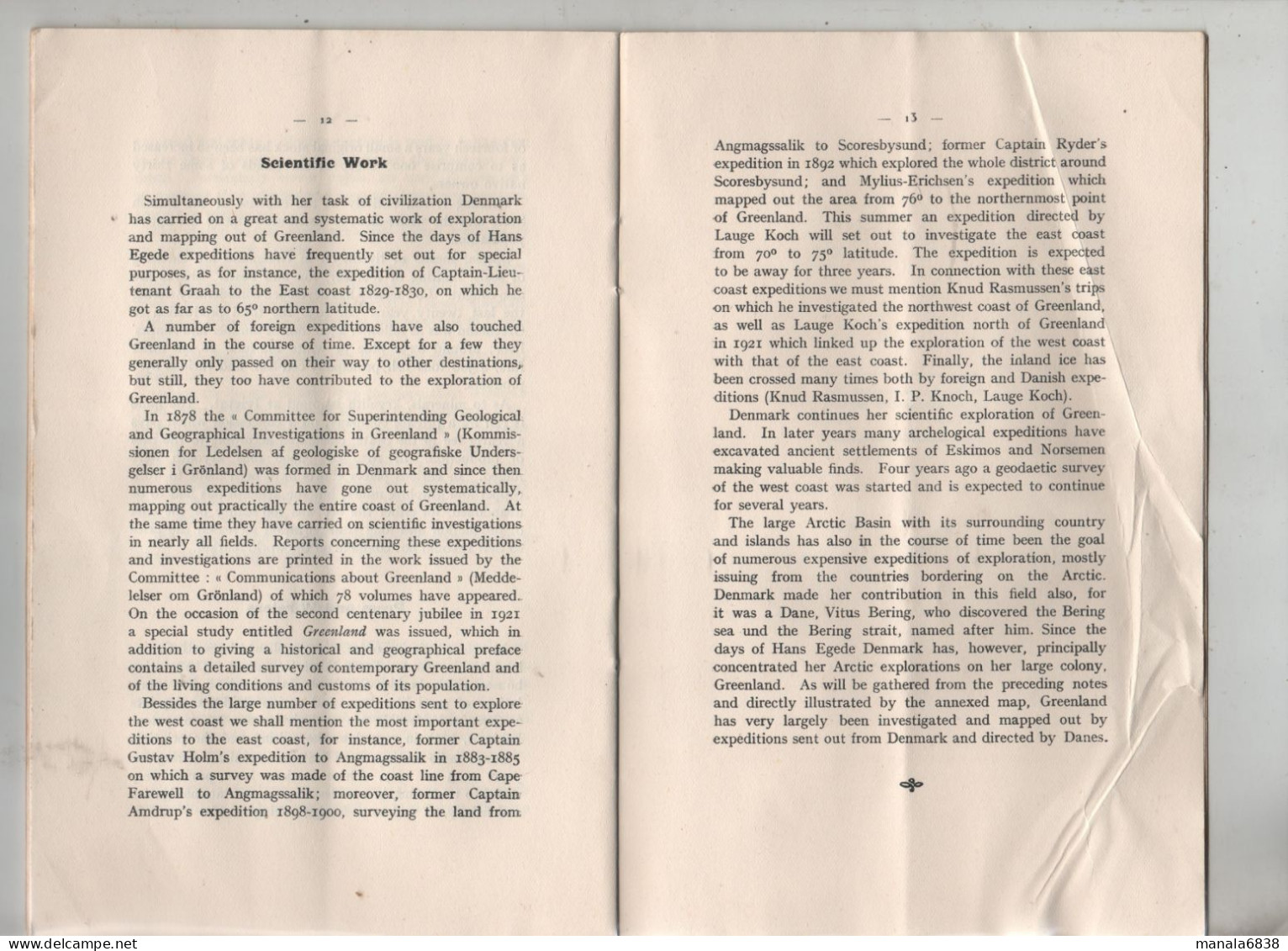 Greenland Danish Colony 1931 International Colonial Exhibition Paris Topography Explorations - Europe