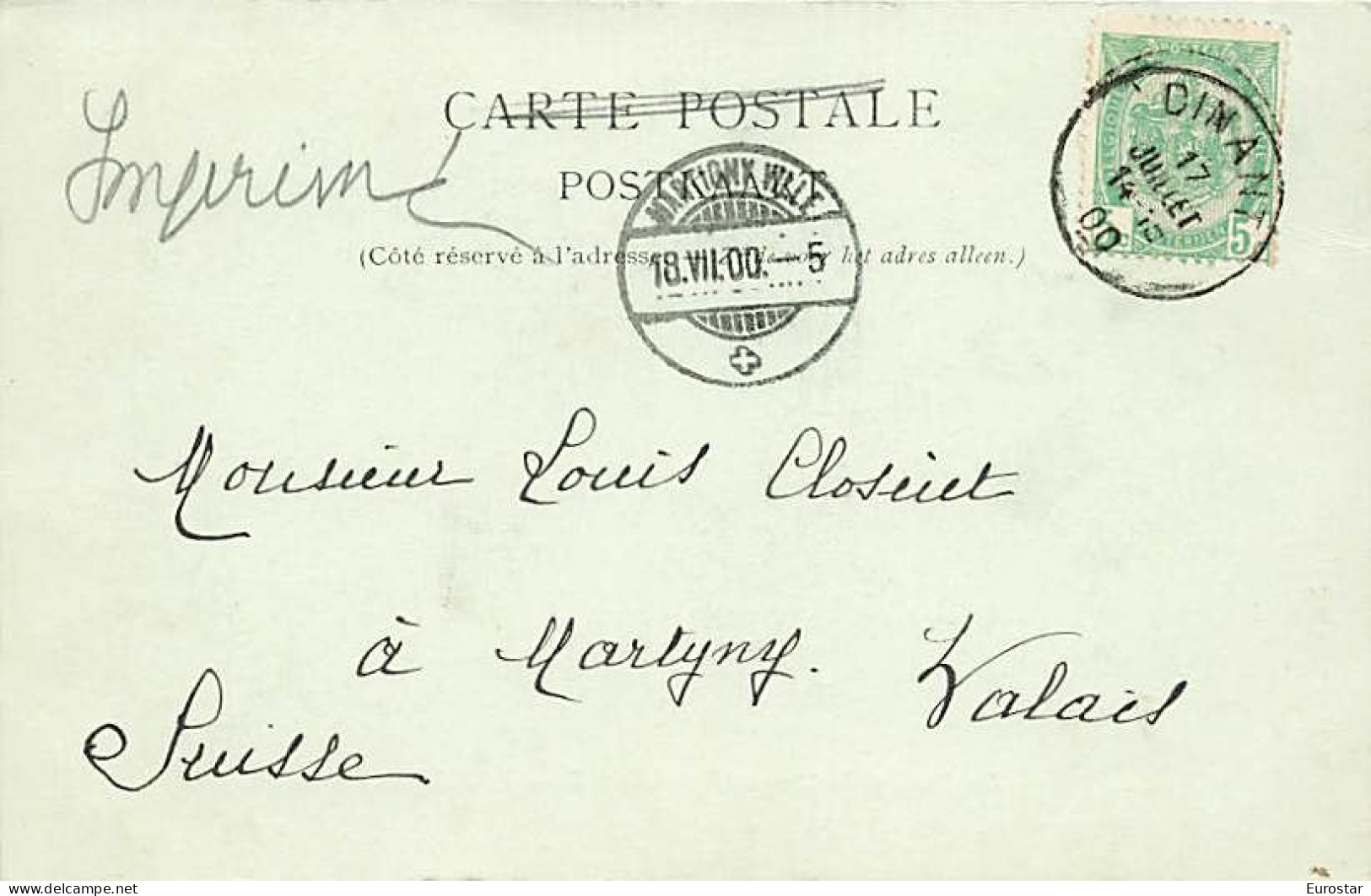 Le Bord De La De La Meuse Waulsort L'Hôtel Martinot  1900 - Hastière