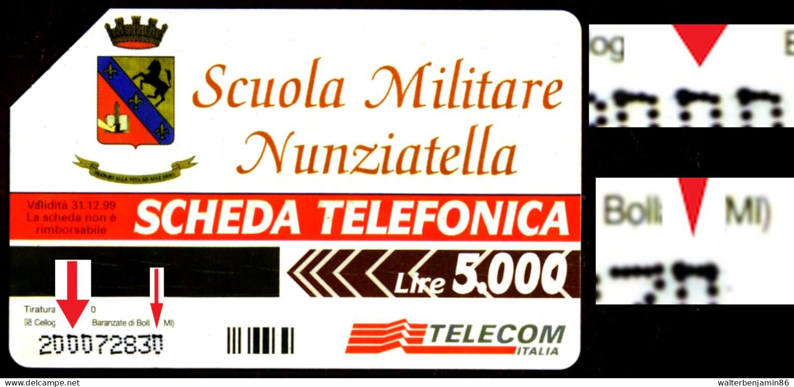 G 680 C&C 2747 SCHEDA TELEFONICA USATA NUNZIATELLA VARIANTE PUNTI SU OCR - [3] Erreurs & Variétées