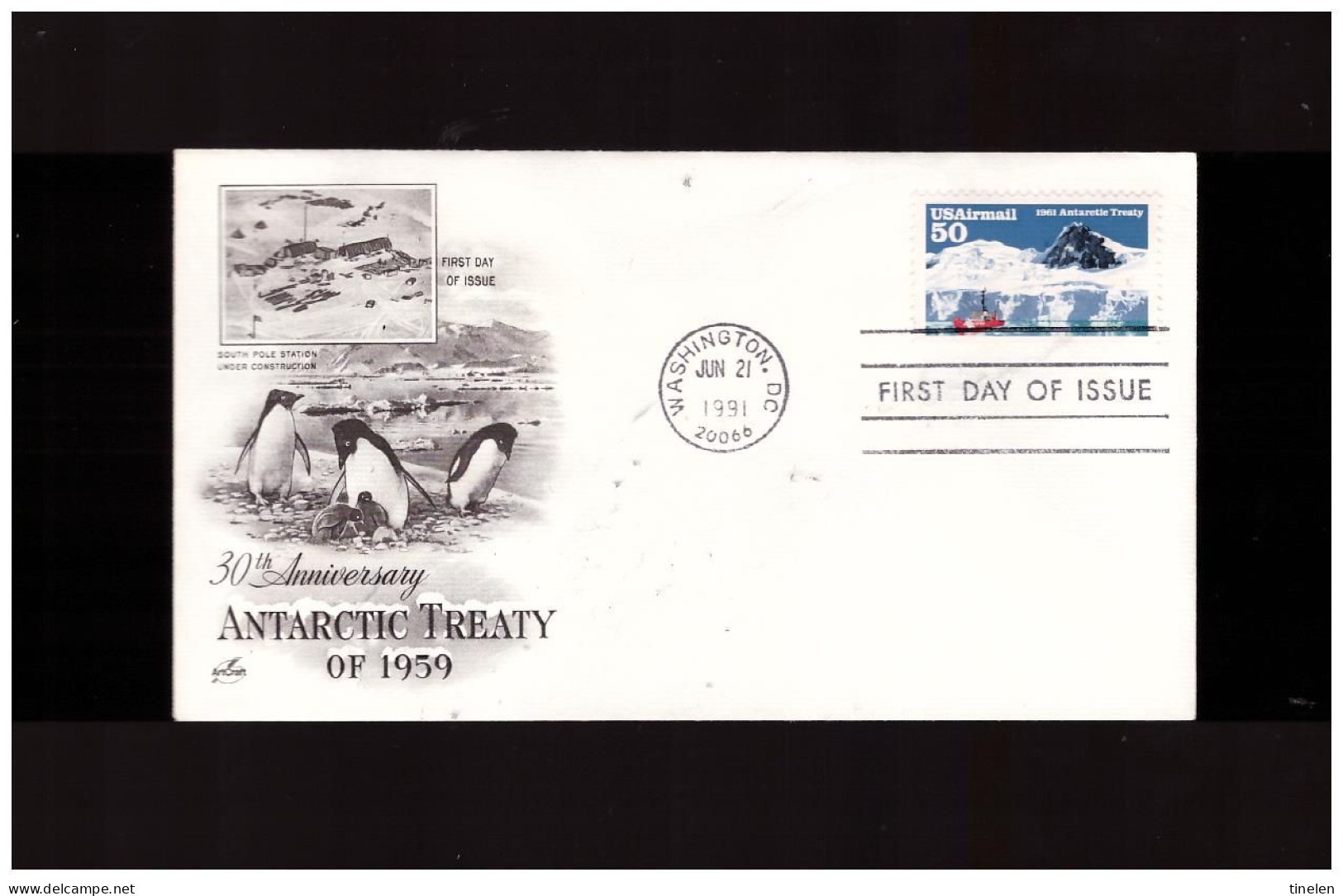 Stati Uniti -  21 1 1991 Fdc Territorio Antartico - 1991-2000