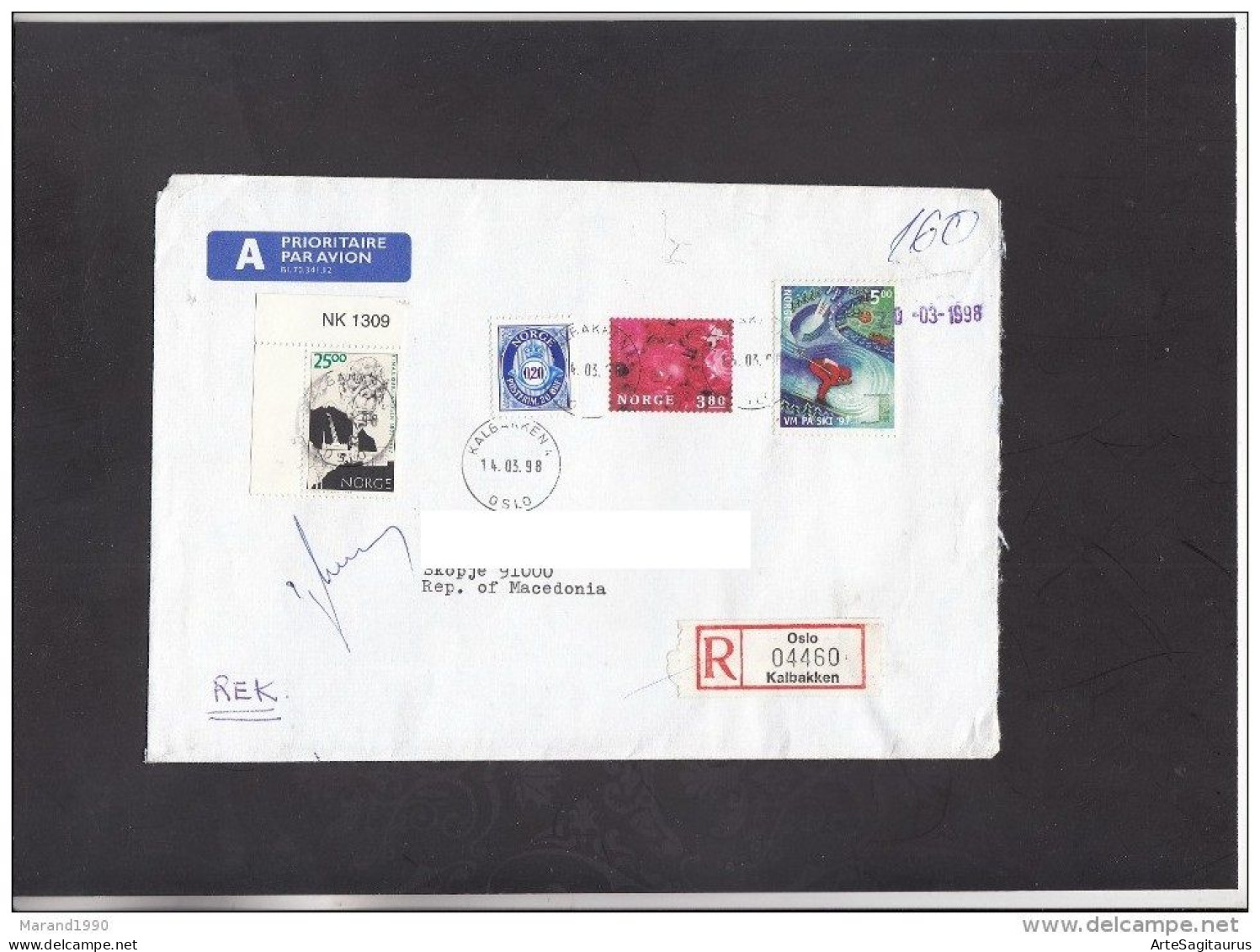 NORGE SKI /  REPUBLIC OF MACEDONIA / R-COVER  (007) - Storia Postale