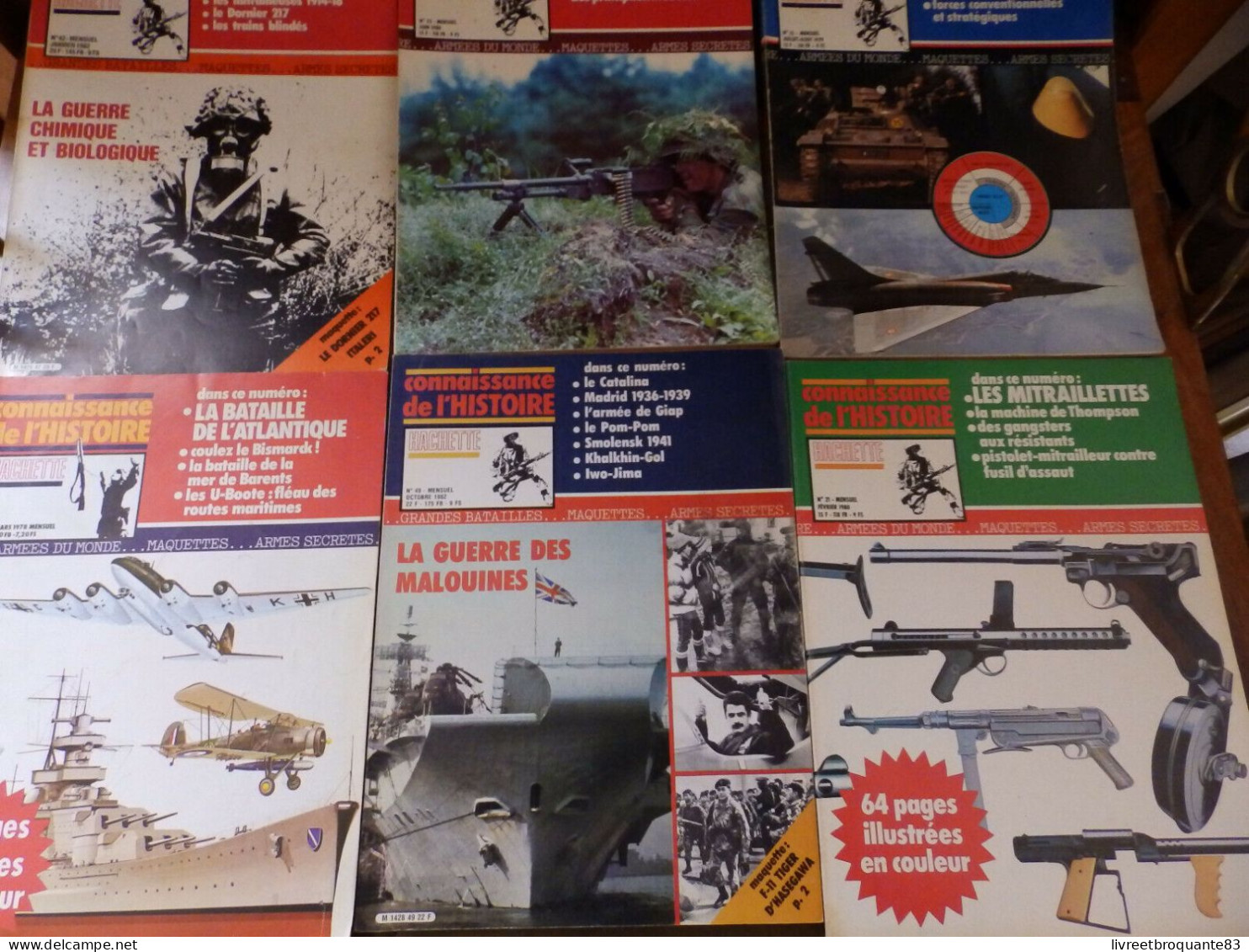 LOT CONNAISSANCE DE L'HISTOIRE MITRAILLEUSE ET ARMES ANTICHARS 1980 N° 25 LA GUERRE CHIMIQUE ET BIOLOGIQUE 1982 N° 42 LE - Otros & Sin Clasificación