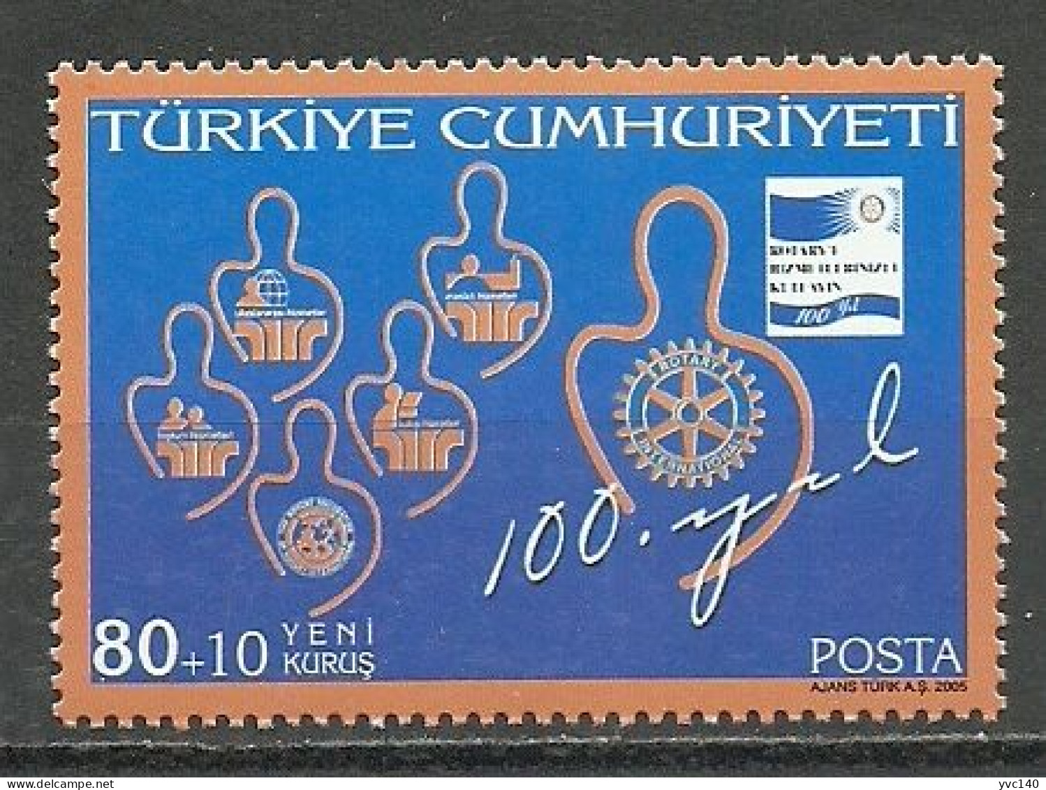 Turkey; 2005 100th Year Of The Rotary - Unused Stamps