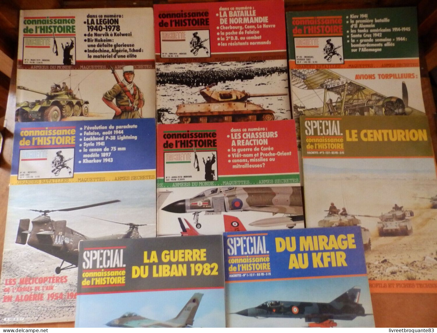 LOT CONNAISSANCE DE L'HISTOIRE LES CHASSEURS A RÉACTION 1978 N°2 AVIONS TORPILLEURS 1982 N°43 LA LÉGION ETRANGERE 1940-1 - Other & Unclassified