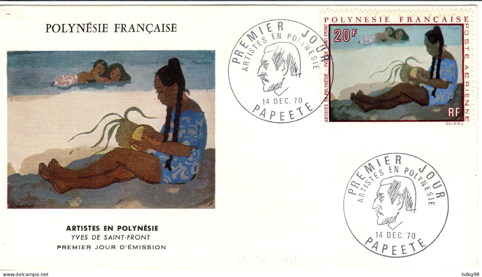 F P+ Polynesien 1970 Mi 121 FDC Saint-Front - Briefe U. Dokumente