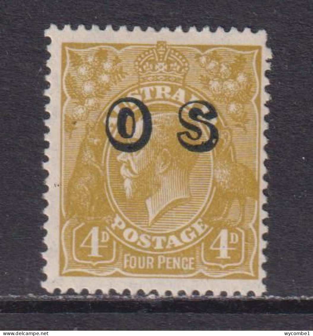 AUSTRALIA - 1932-33 Official 4d Multiple Crown Watermark Hinged Mint - Dienstzegels