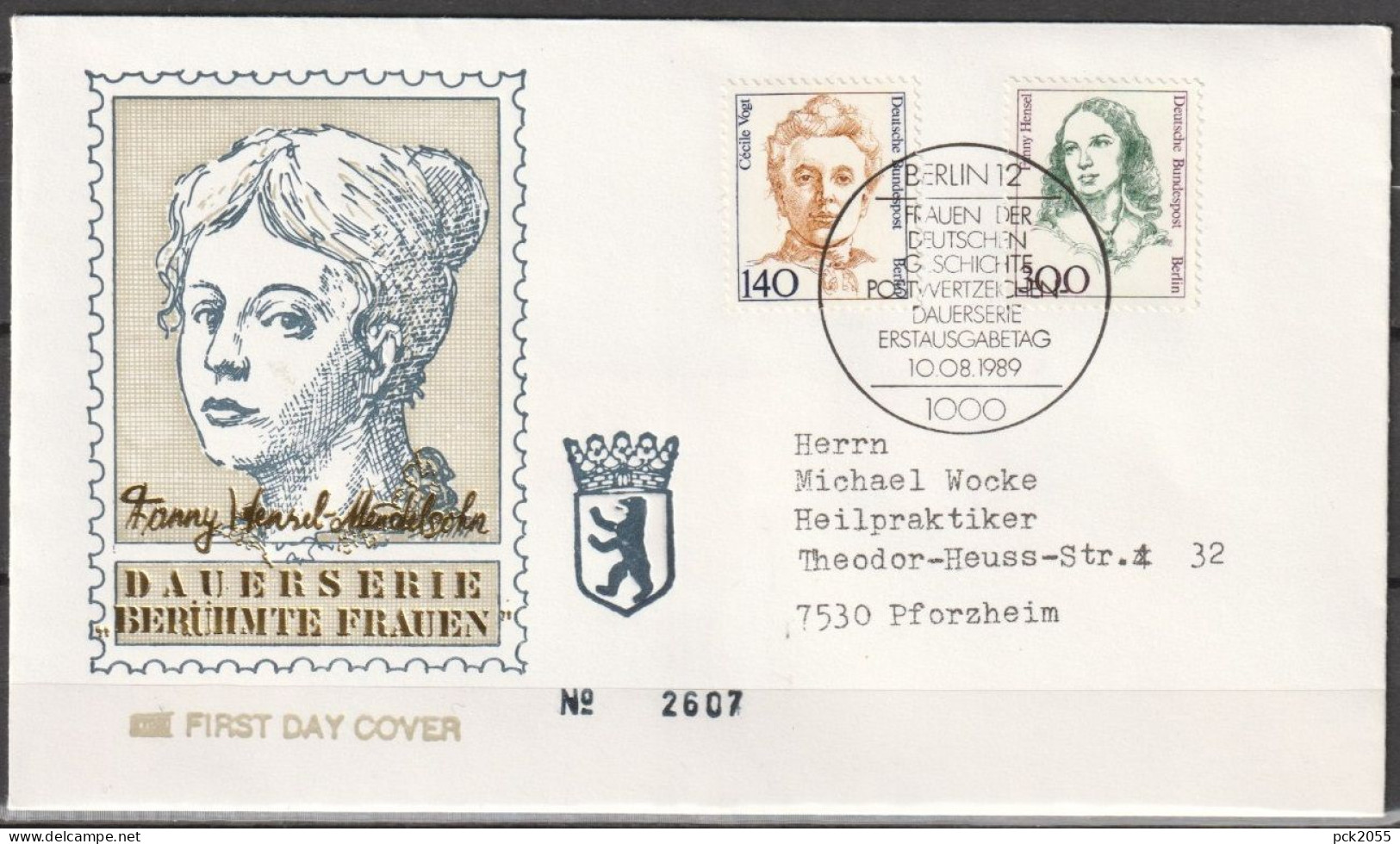 Berlin FDC 1989 Nr.848 - 849 Cecile Vogt, Fanny Hensel Frauen Der Deutschen Geschichte( D 4259 )günstiger Versand - 1981-1990