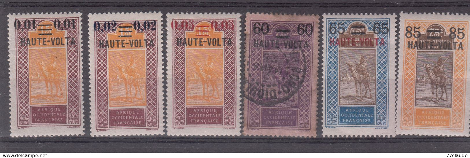 HAUT-VOLTA 1922-1925  TIMBRES SURCHARGES N° 18//20 * N°21/23 * - Oblitérés