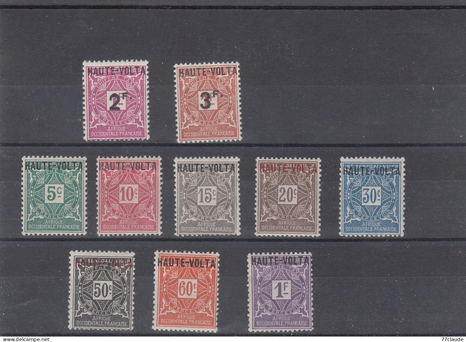 HAUT-VOLTA TIMBRES-TAXE 1920_1927  N° 1/10* - Gebraucht