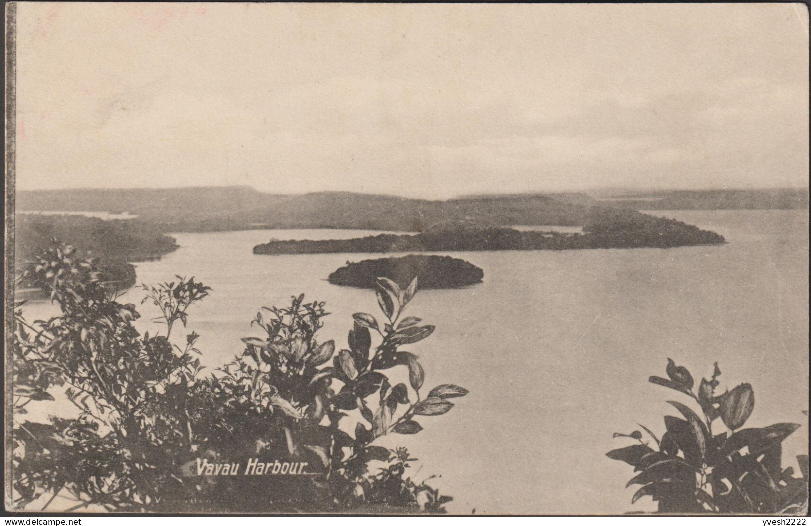 Tonga 1911. Carte Postale, Entier Illustré. Port De Vavau (Vava'u), Vue Sur Différentes îles Volcaniques, Végétation - Eilanden