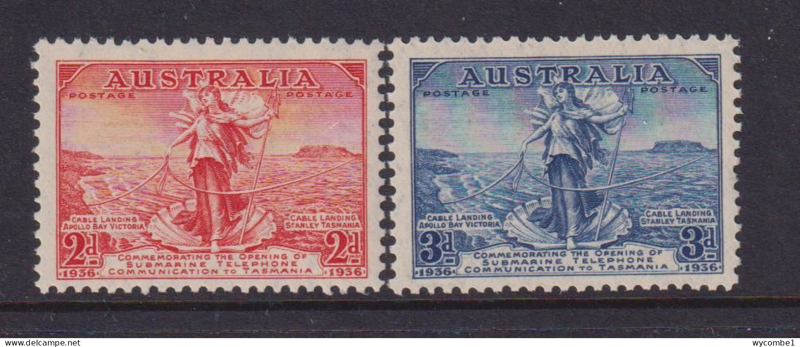 AUSTRALIA - 1936 Submarine Telephone Link Set Never Hinged Mint - Neufs