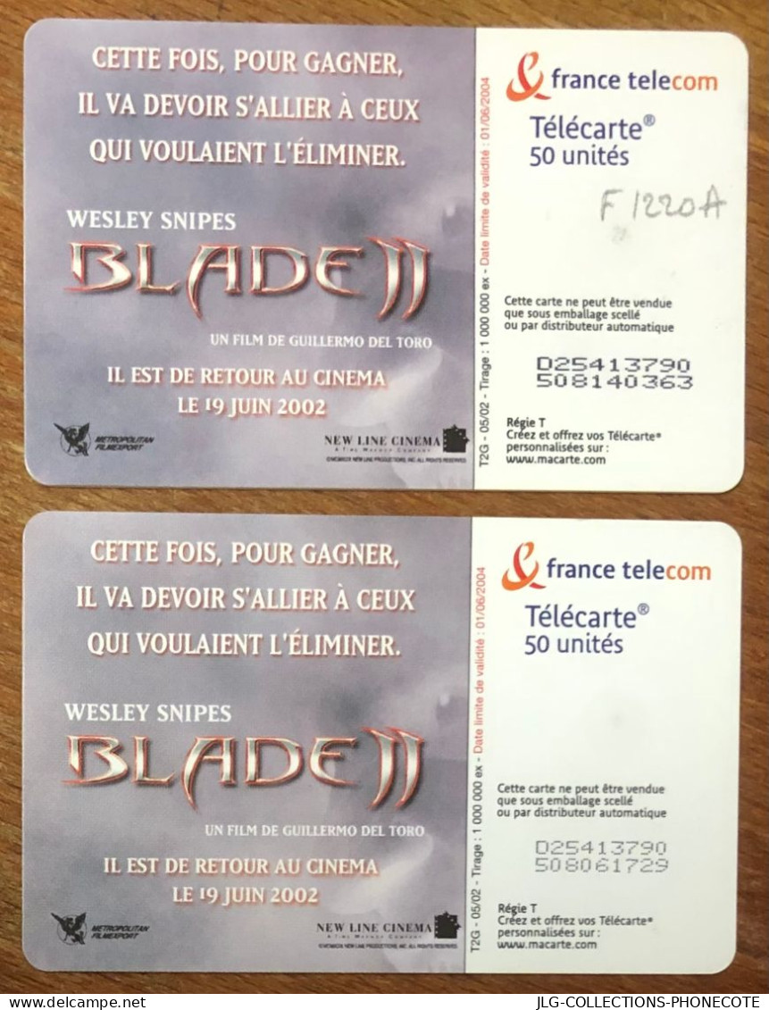 BLADE II WESLEY SNIPES TELECARTE REF PHONECOTE F1220A  N° DE LOT "GRAS & FINS" TELEFONKARTE SCHEDA TARJETA PHONECARD - 2002