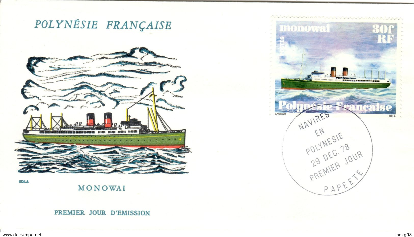 F P+ Polynesien 1978 Mi 269 FDC Monowa I - Briefe U. Dokumente