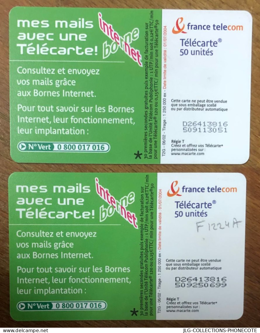 BORNE INTERNET MAILS TELECARTE REF PHONECOTE F1224A  N° DE LOT "GRAS & FINS" TELEFONKARTE SCHEDA TARJETA PHONECARD CARD - 2002