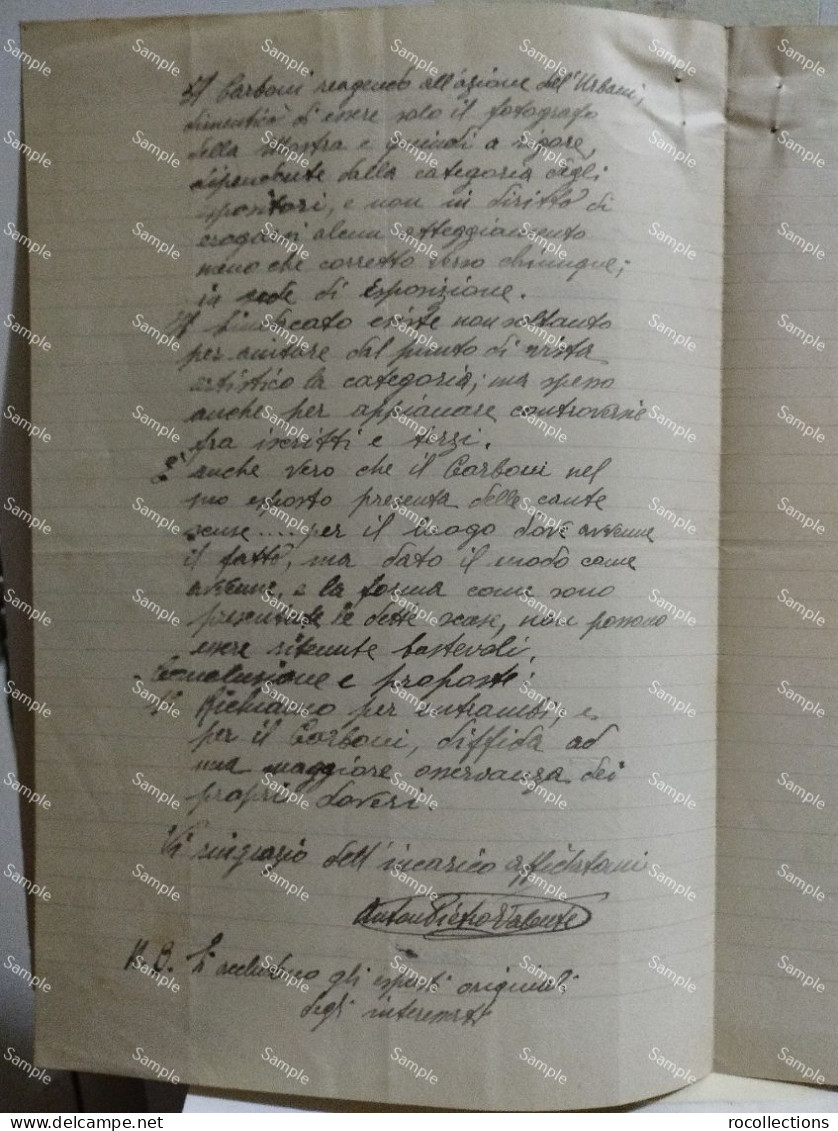 Lettere firmate e altro di incidente Fotografo CARLO CARBONI con artista ILDEBRANDO URBANI Roma 1940 Mercati Traianei