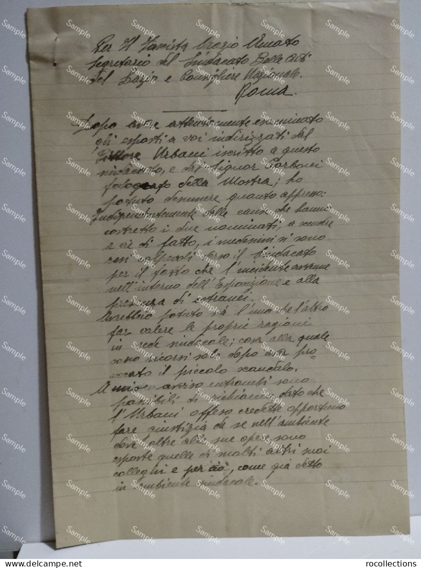 Lettere firmate e altro di incidente Fotografo CARLO CARBONI con artista ILDEBRANDO URBANI Roma 1940 Mercati Traianei