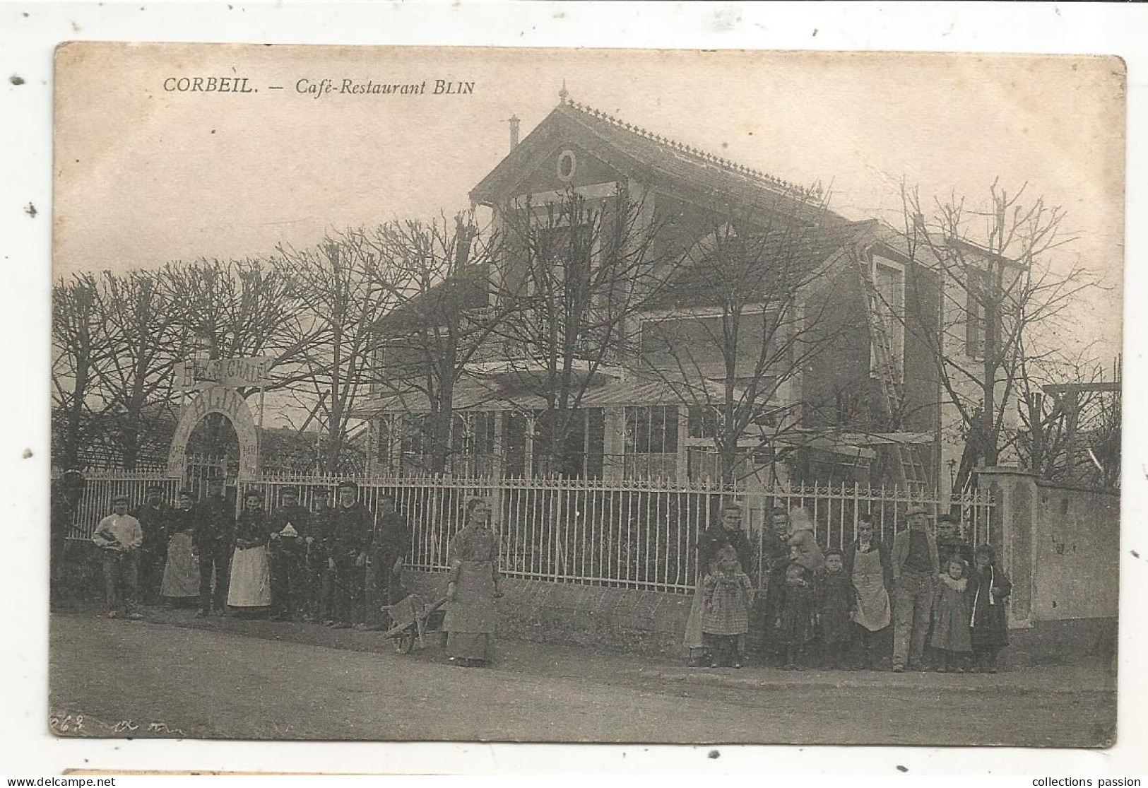 Cp, Commerce, Café-restaurant BLIN, 91, CORBEIL, écrite - Cafes