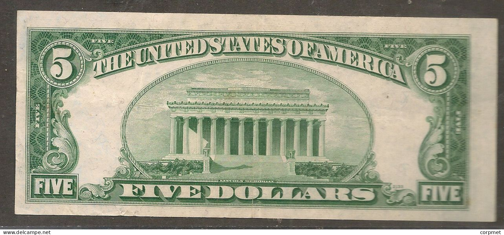 1950 A $5 DOLLAR BILL FEDERAL RESERVE NOTE - Federal Reserve (1928-...)