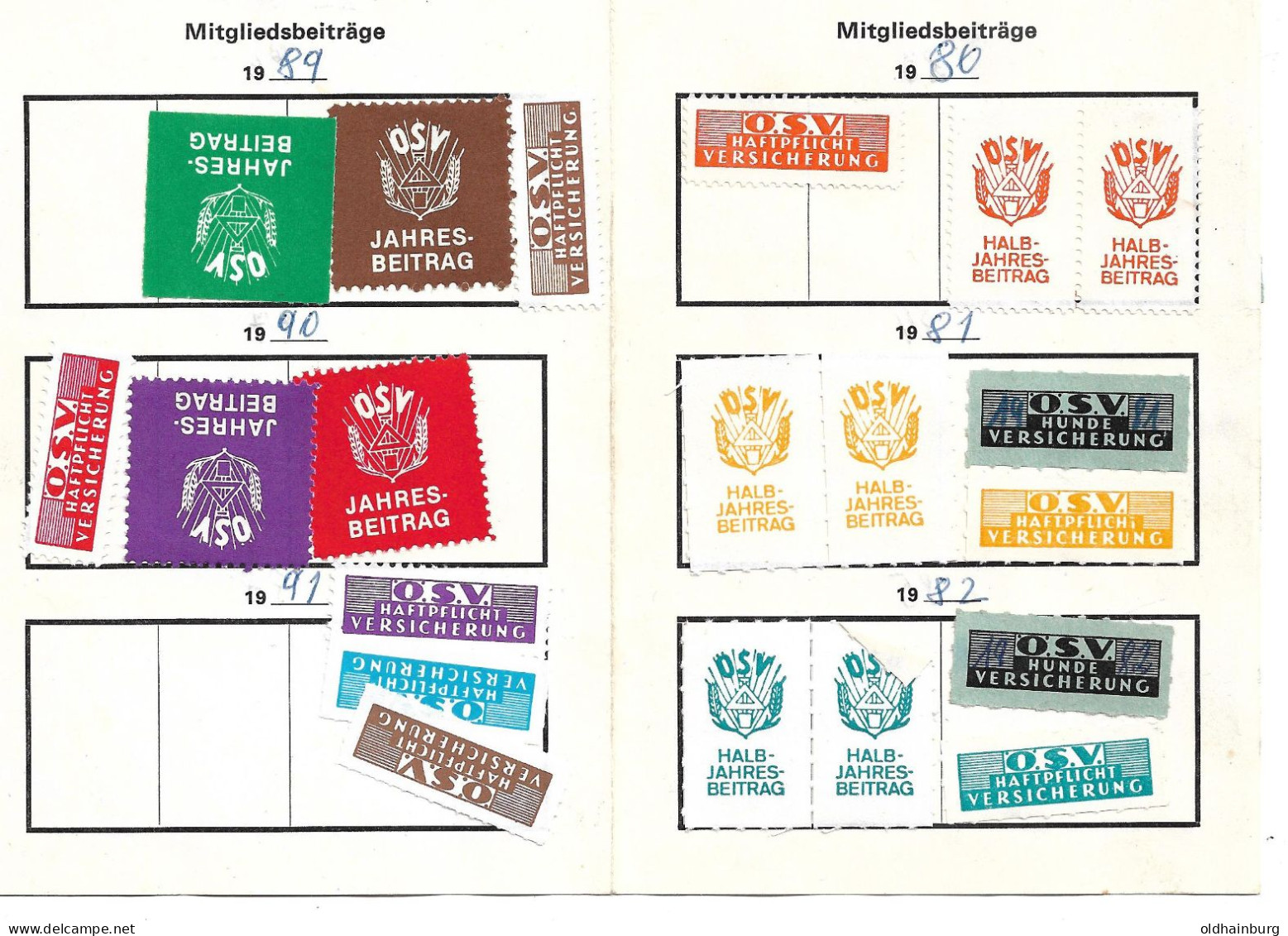 1112z: Mitgliedsbeiträge Des Österreichischen Siedlervereins, 1980- 1991 - Fiscaux