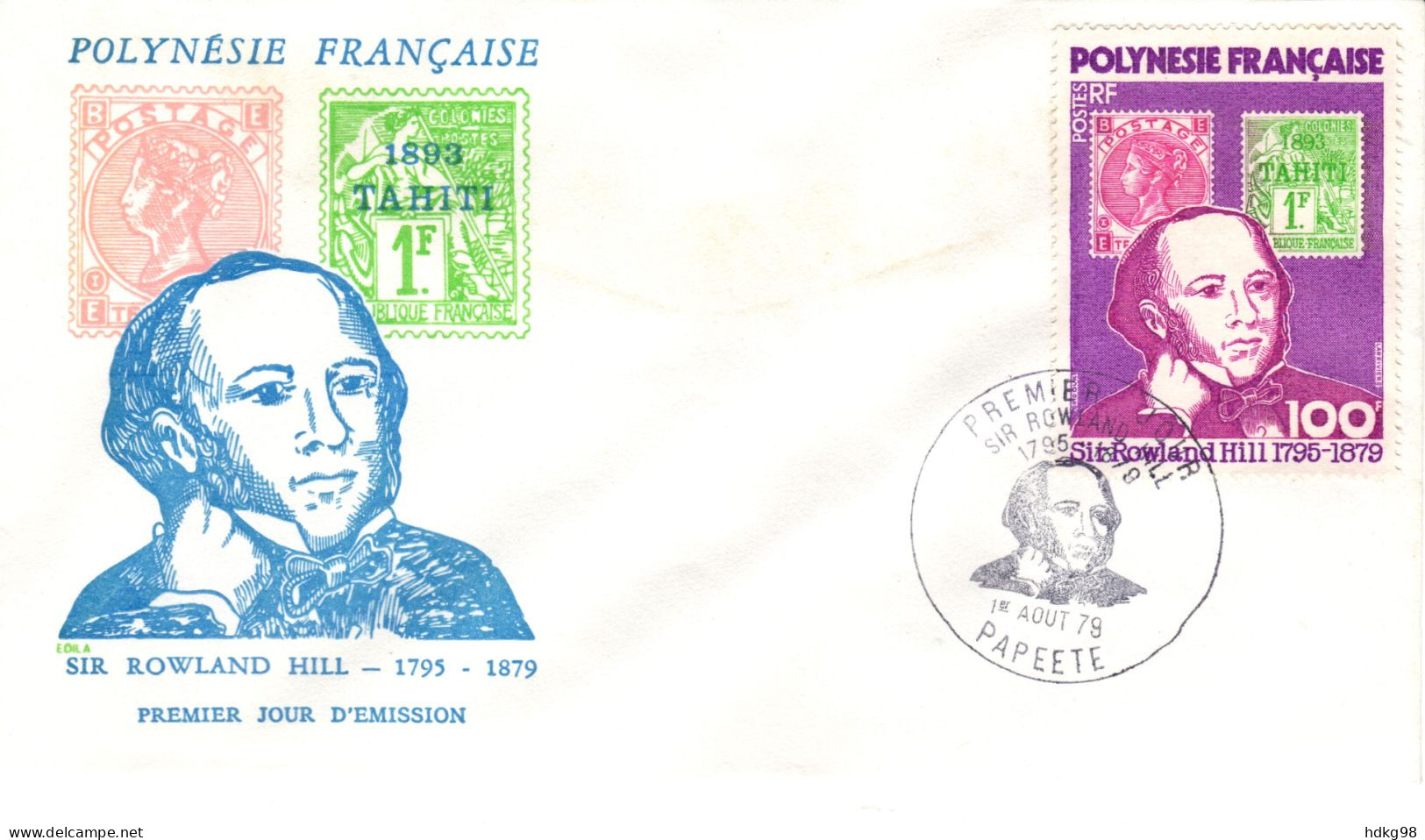 F P+ Polynesien 1979 Mi 290 FDC Rowland Hill - Briefe U. Dokumente