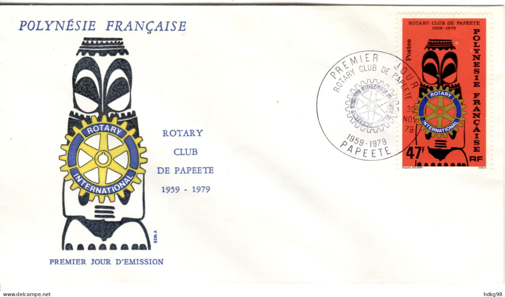 F P+ Polynesien 1979 Mi 295 FDC Rotary Club - Cartas & Documentos