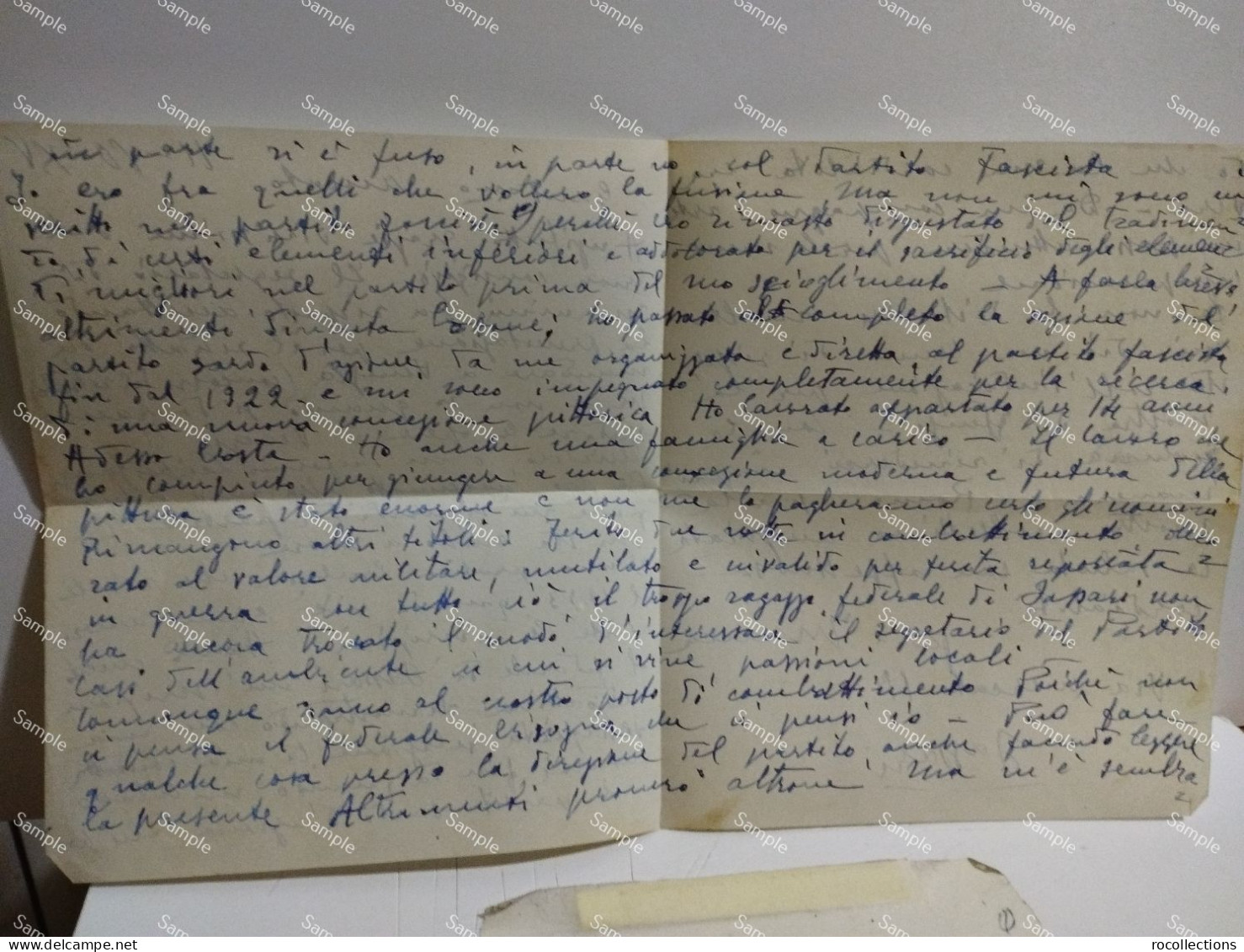 Signed Letter Lettera Firmata Pittore MANCA. Via Mercato 11. Sassari (Sardegna). 1937 - Schilders & Beeldhouwers