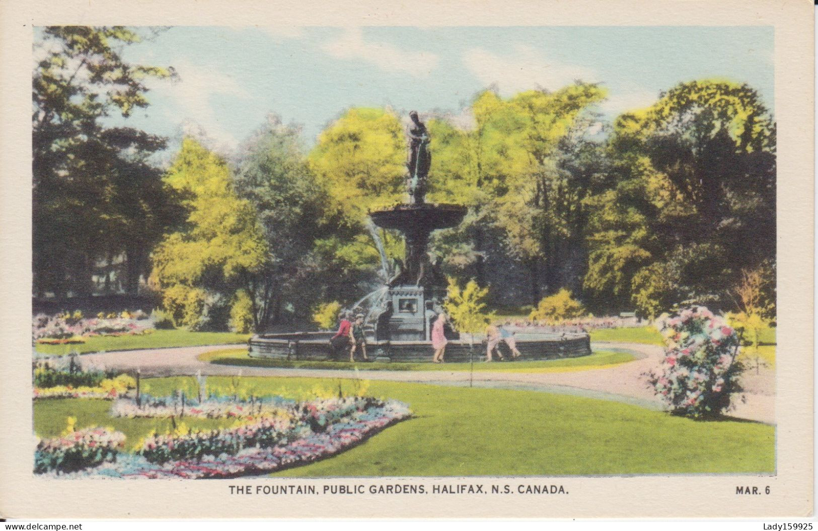 Fountain Public Gardens Halifax N.S. Canada/ Fontaine D'eau Avec Sculpture - Halifax