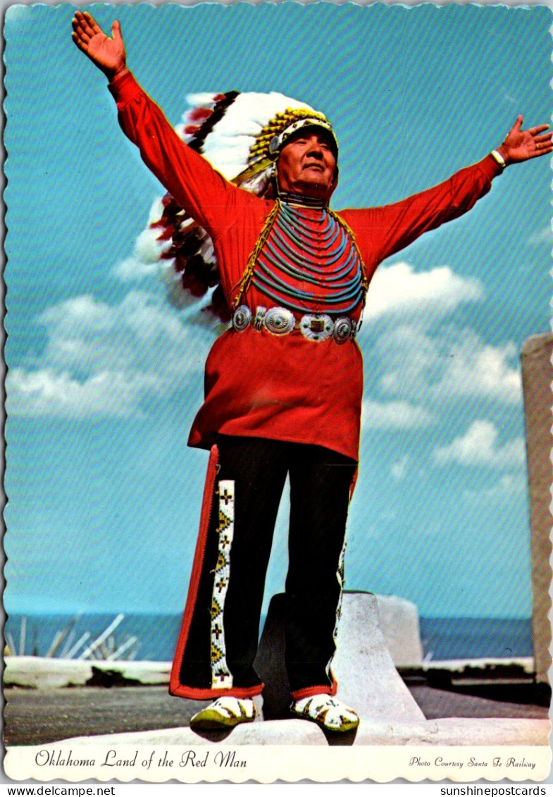 Oklahoma Land Of The Red Man Indian Chief - Andere & Zonder Classificatie