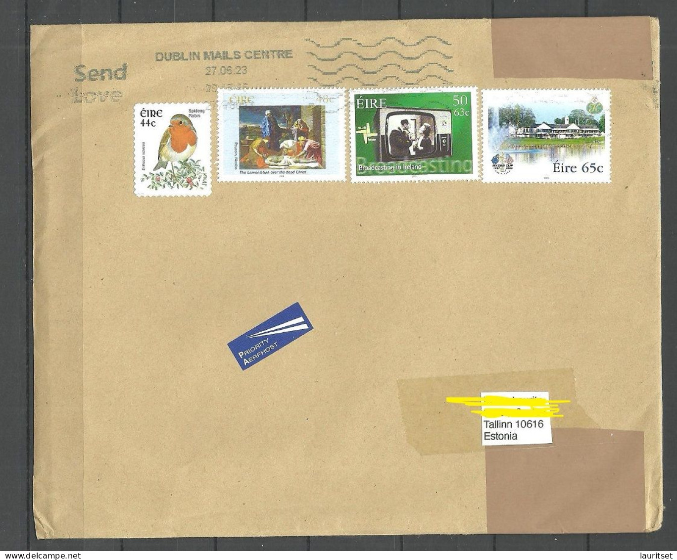 IRLAND IRELAND 2023 Air Mail Cover To Estonia O Dublin - Lettres & Documents