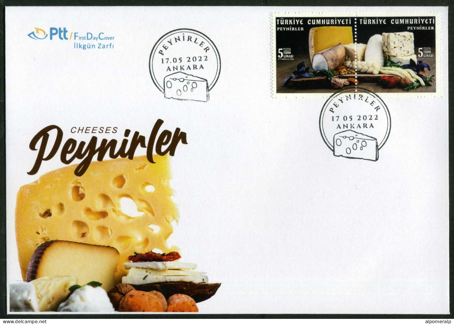 Türkiye 2022 Cheeses, Gastronomy | Food, Cheese Mi 4704-4705 FDC - Alimentation