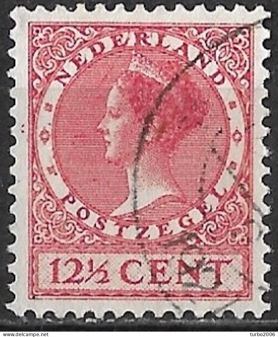 Rode Krassen Voor Het Voorhoofd In 1924-1926 Koningin Wilhelmina Veth 12½ Cent Rood Zonder WM NVPH 154 - Variedades Y Curiosidades