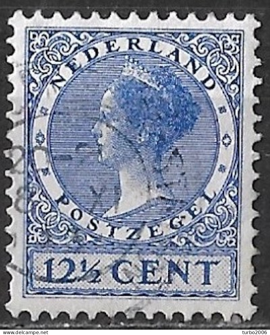 Blauwe Diagonale Lijn Van Het Haar Naar De L In 1938 Wilhelmina Type Veth 12½ Ct Blauw NVPH 185 - Plaatfouten En Curiosa