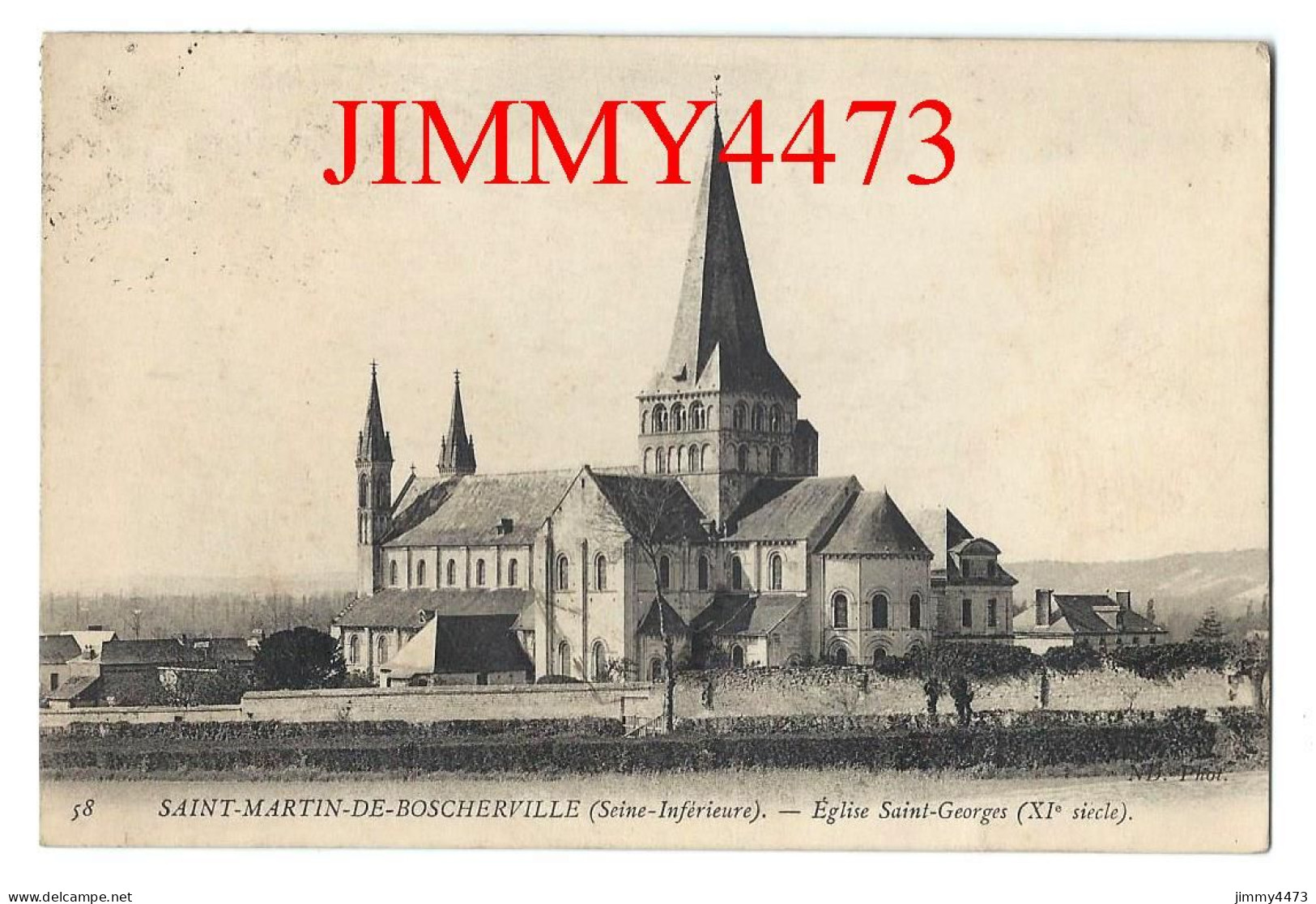 CPA - SAINT-MARTIN-DE-BOSCHERVILLE (Seine-Inf.). - Eglise Saint-Georges En 1925 - N° 58 - ND Phot. - - Saint-Martin-de-Boscherville