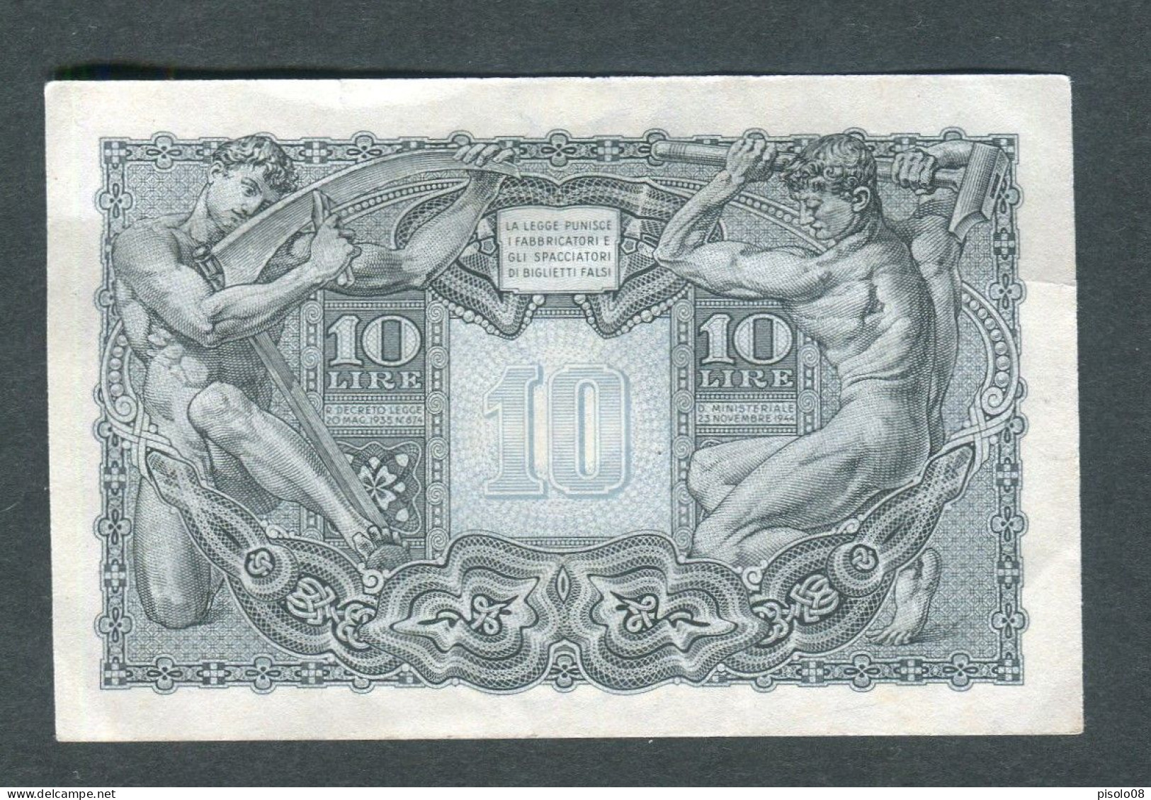 BANCONOTA BIGLIETTO DI STATO  TESTA DI GIOVE A CORSO LEGALE DA 10 LIRE ORIGINALE - Italia – 10 Lire