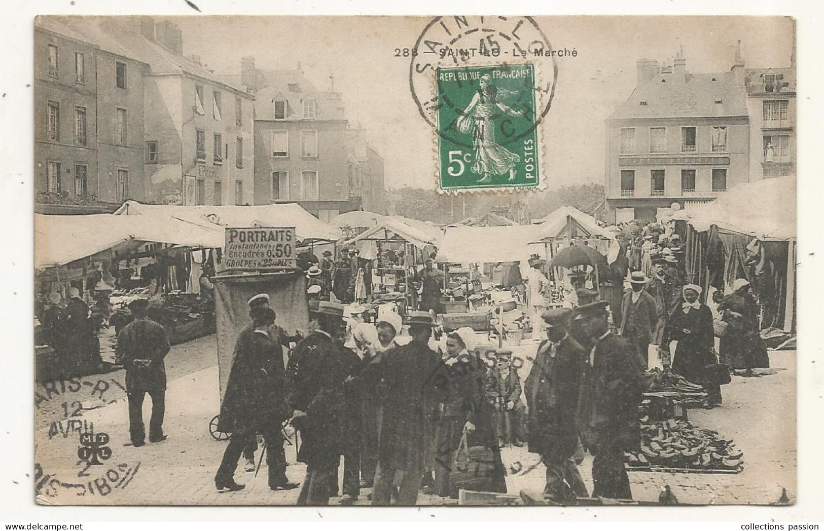 Cp, Commerce, Marché, 50, SAINT LO, Le MARCHE, Voyagée 1912 - Märkte