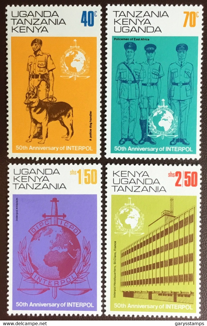 Kenya Uganda Tanzania 1973 Interpol Anniversary MNH - Kenya, Ouganda & Tanzanie