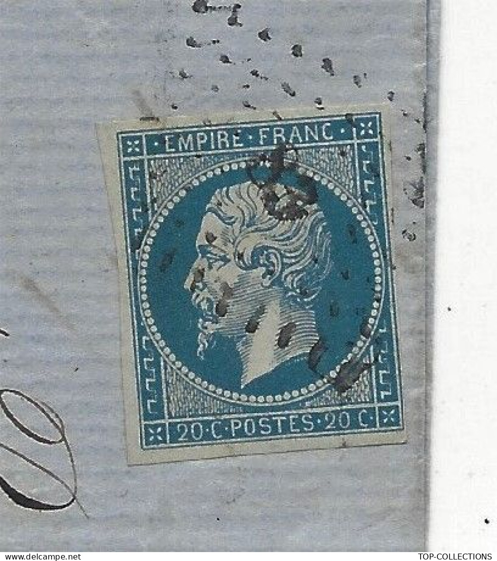 1861 LAC Angoulème Charente T. Empire Non Dentelé Oblit. Petits Ch.  2830 Pour Saumur Maine Et Loire Laurent Rocher - 1800 – 1899