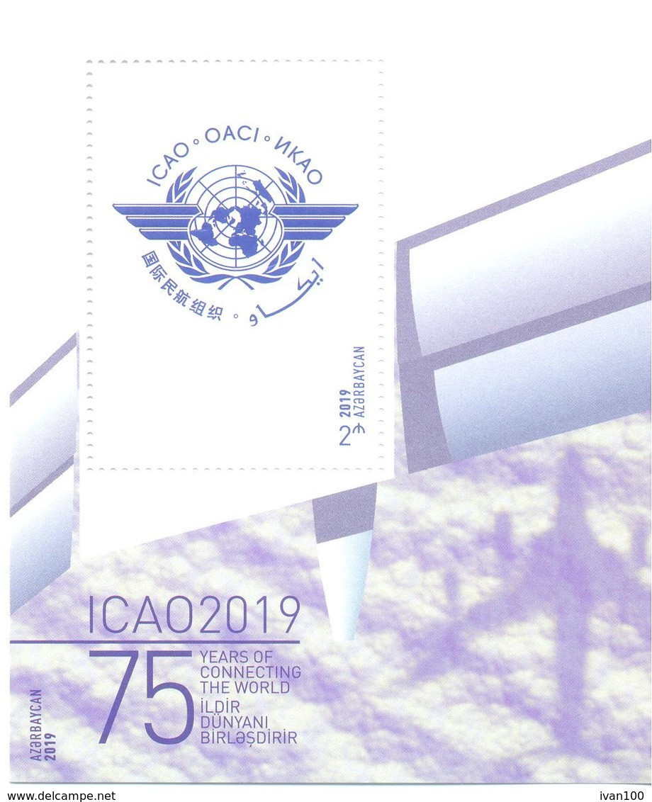 2019. Azerbaijan, Civil Aviation, 75y Of ICAO, S/s, Mint/** - Azerbaiján