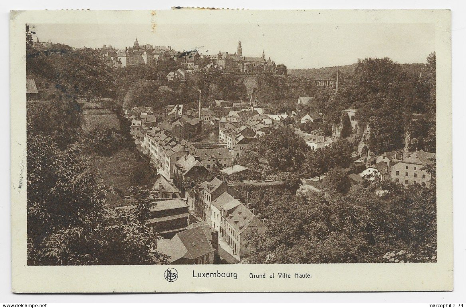 LUXEMBOURG 5C+10C+ 20C CARTE LUXEMBOURG 1933 TO FRANCE - 1926-39 Charlotte De Profil à Droite