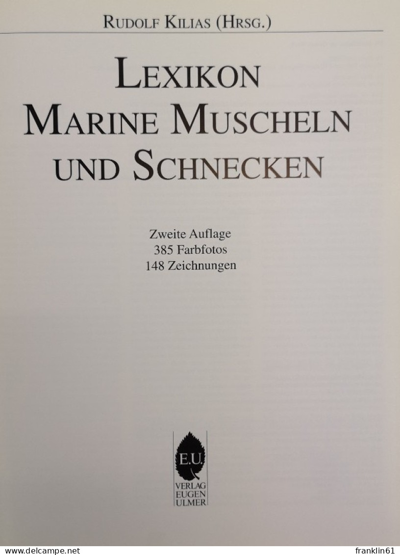 Lexikon. Marine Muscheln Und Schnecken. - Lexiques