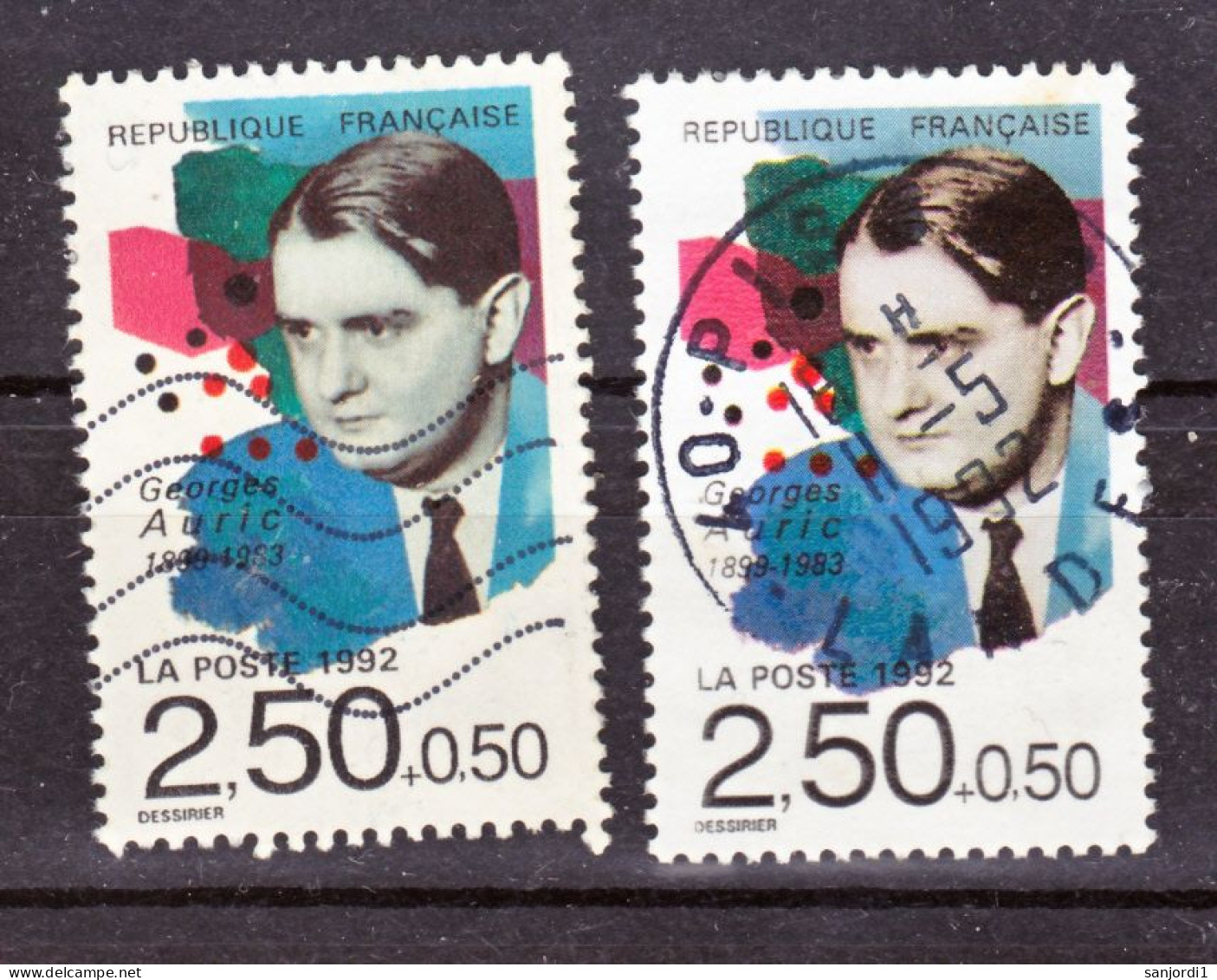 France  2751 Variété Visage Bleu Vert Et Gris Oblitéré Used - Used Stamps