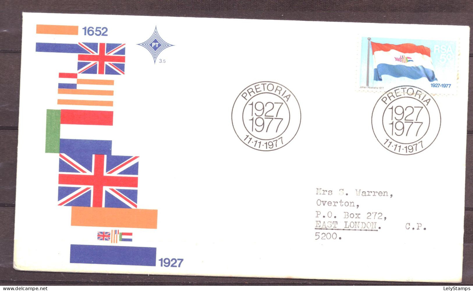 Zuid Afrika / South Africa 536 FDC 3.5 50 Years Flag (1977) - FDC