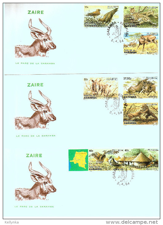 Zaïre - 1216/1223 - Parc De La Garamba - 1984 - FDC - 1980-1989