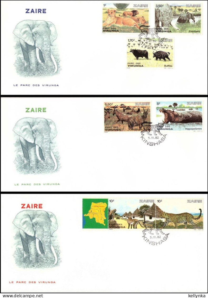 Zaïre - 1157/1163 - Parc Des Virunga - 1982 - FDC - 1980-1989