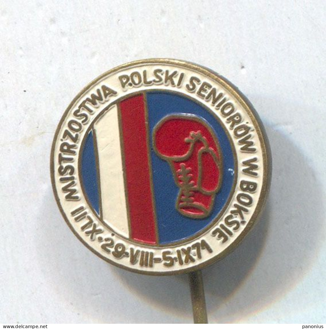 Boxing Box Boxen Pugilato - Senior Polish Championships 1971. Vintage Pin  Badge  Abzeichen - Boxen