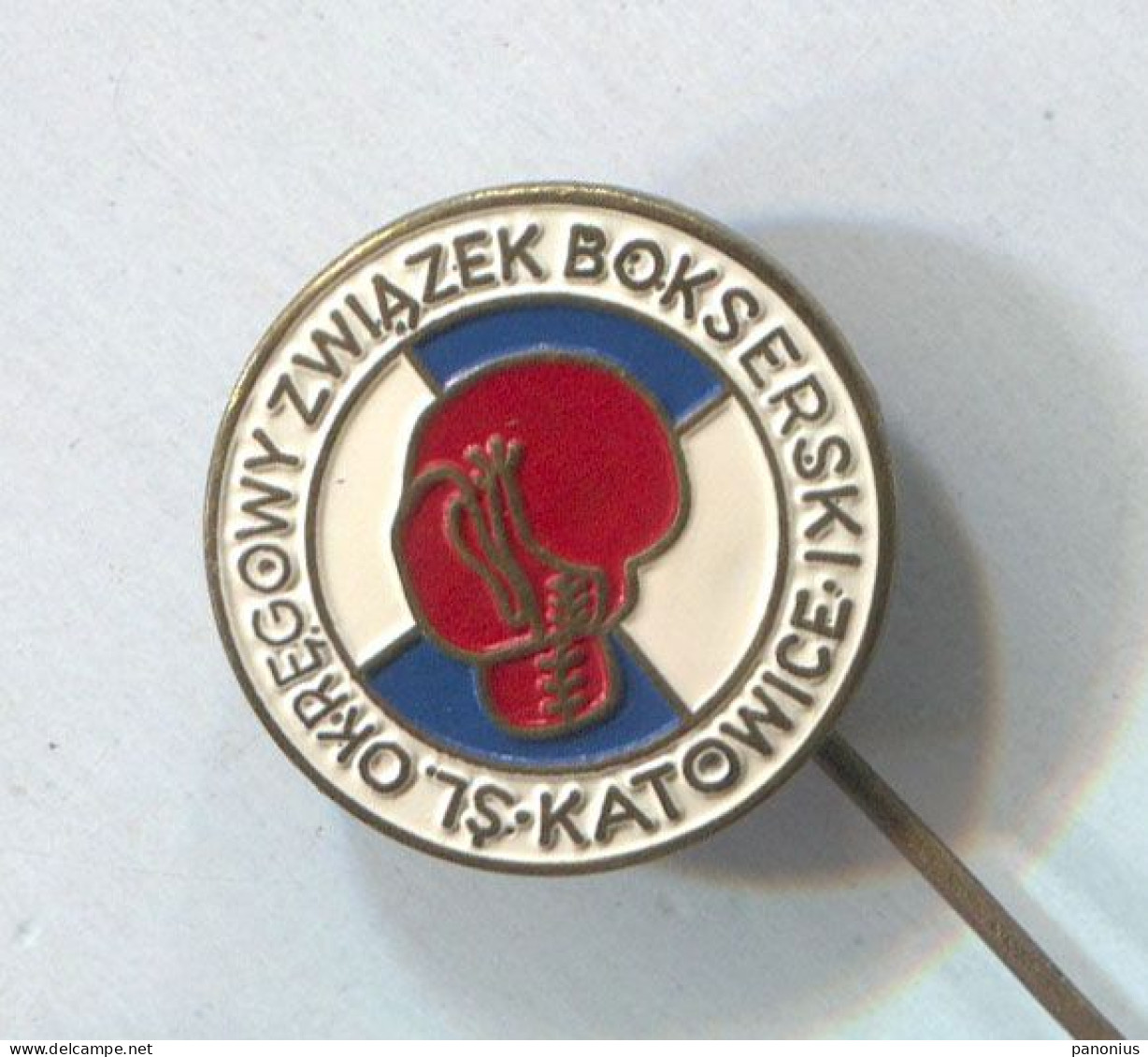 Boxing Box Boxen Pugilato - Katowice Poland, District Association, Vintage Pin  Badge  Abzeichen - Boxe