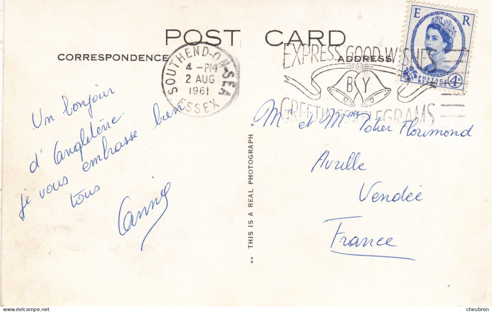 ANGLETERRE. CPA .  THORPE BAY BEACH AND PROMENADE. ANNEE 1961 + TEXTE - Southend, Westcliff & Leigh