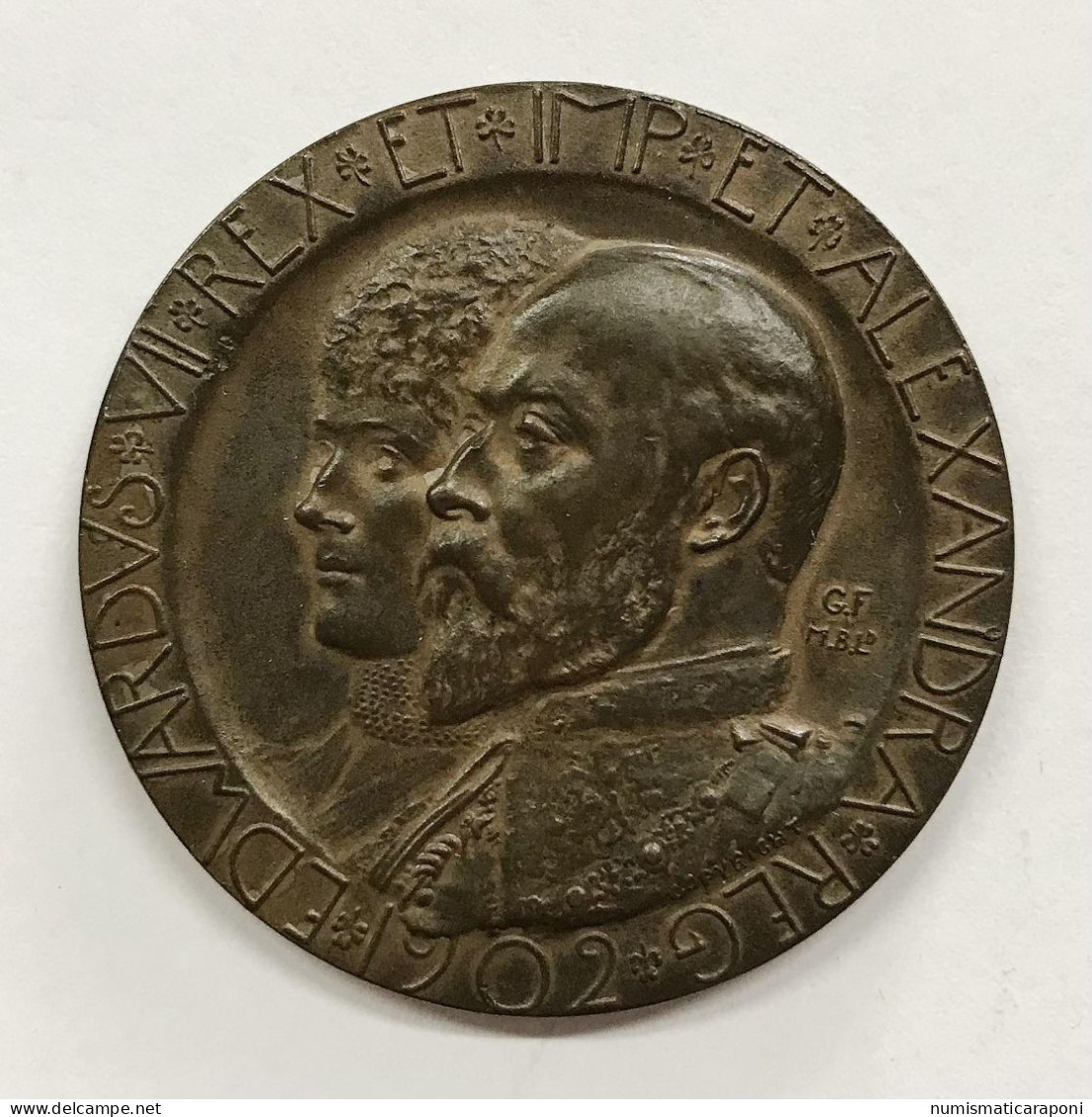 UK Great Britain Gran Bretagna Medal 1902 Edward VII Incoronazione Ae Gr. 17,69 35 Mm Fdc Unc E.1002 - Altri & Non Classificati