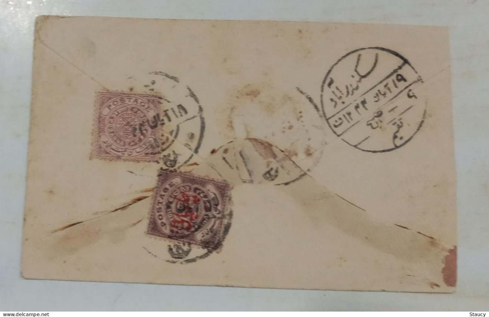 BRITISH INDIA HYDERABAD STATE 2a + 2a Ovpt. FRANKING On 1/2a Hyd Stationery COVER, NICE CANC ON FRONT & BACK As Per Scan - Hyderabad