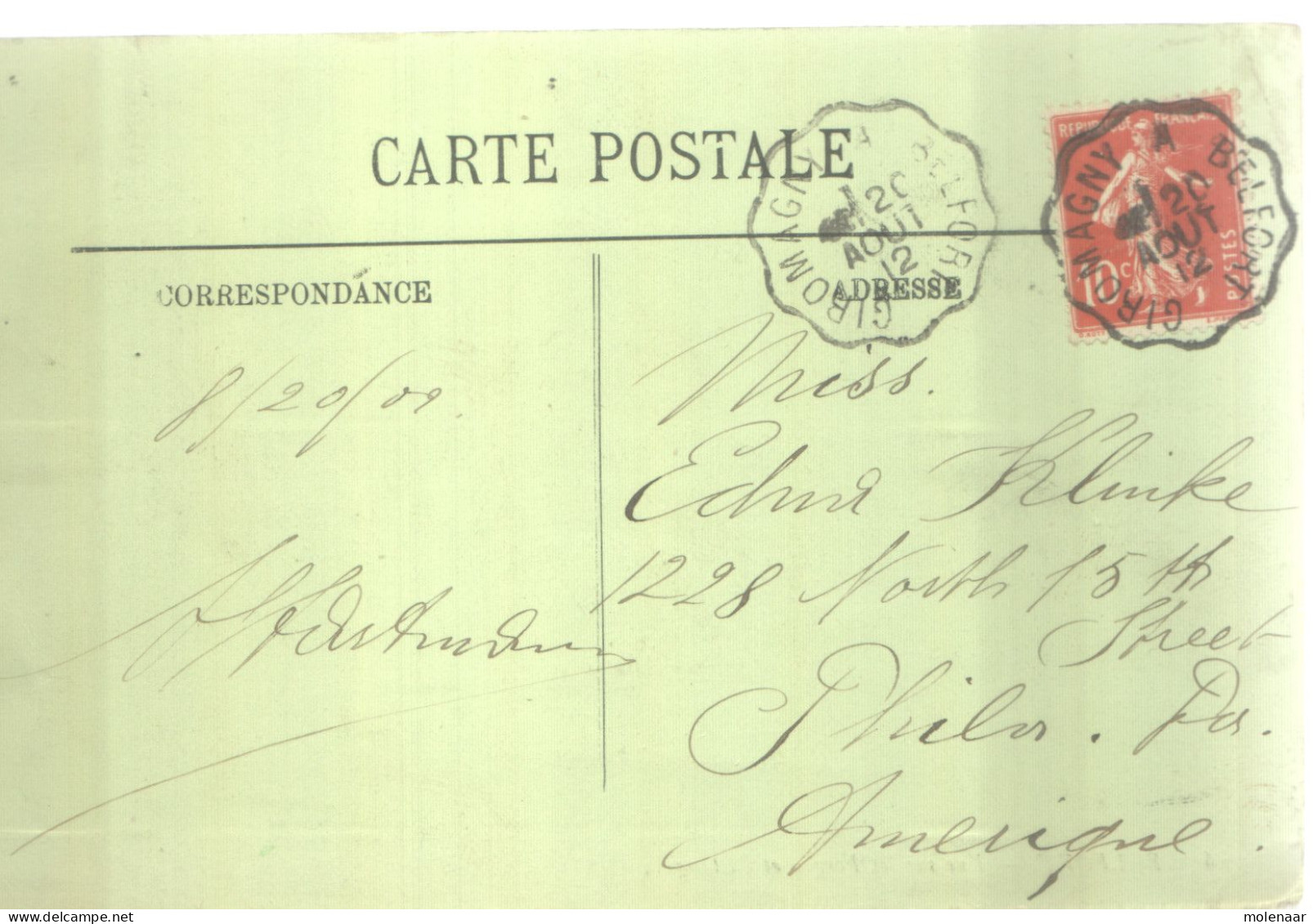 Postkaart Frankrijk > Territoire De Belfort >  "Vue Sur Les Forges Et L 'etang" Gebruikt 1912 (11870) - Châtenois-les-Forges